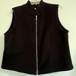 Talbots Black Fleece Vest
